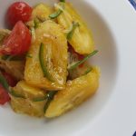 Plantains with Sautéed Onions, Tomatoes and Jalapeños