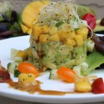 Mango, Avocado & Cucumber Salad with Scotch Bonnet, Balsamic Herb Vinaigrette
