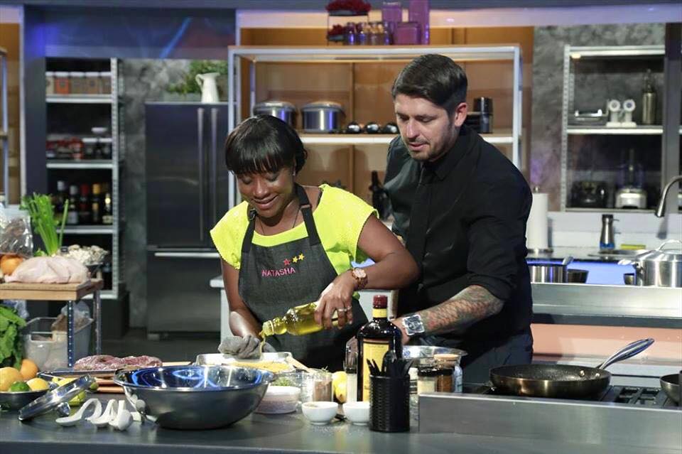 Chef Ludo and Natasha on the set of The Taste